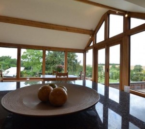 Oak framed garden room - built by Shires Oak