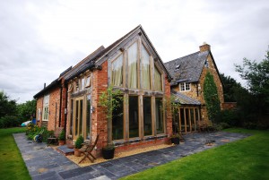 Oak framed home extension project by Shires Oak Buildings