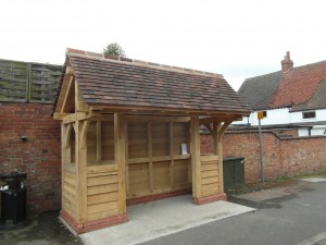 Oak framed bus shelter by Shires Oak Buildings